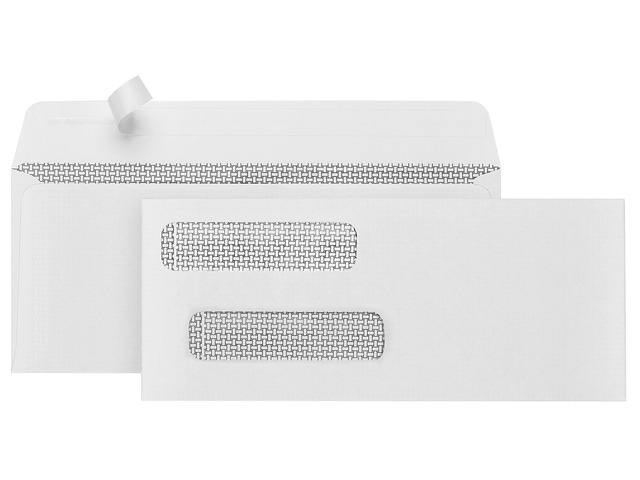 500#8 Double Window Security Envelopes, Self Seal 3 5/8 x 8 11/16 in, Security Tint, Self Seal, for QuickBooks Checks, Business Check Mailings