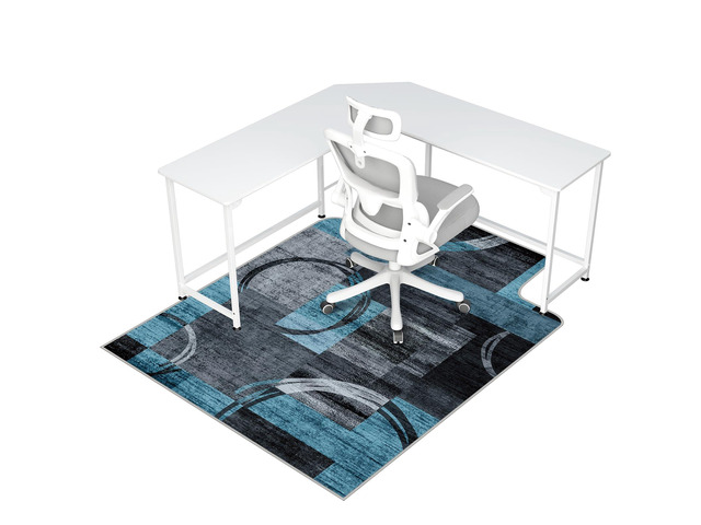 Office Chair Mat for Hardwood Floor & Tile Floor,48'X 60'-Convex Geo Blue Heavy Duty Desk Chair Mat for Hard Floors, Under Desk Rug for Rolling...