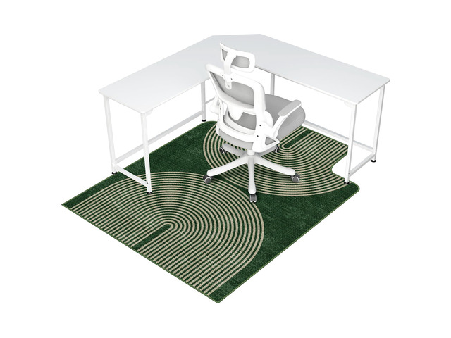 Office Chair Mat for Hardwood Floor & Tile Floor,48'X 60'-Convex Geo Green Heavy Duty Desk Chair Mat for Hard Floors, Under Desk Rug for Rolling...