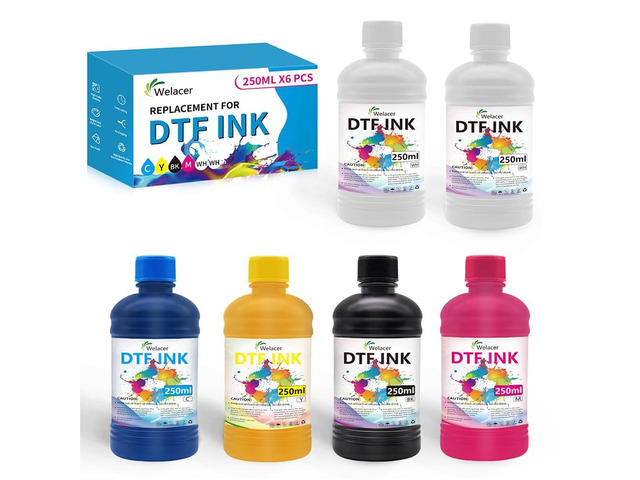 DTF Ink 5Color Kit 250ml x 6 Heat Transfer Ink Refill ET-8550 I3200 Ink Kit for ET-8550,ET-2850...