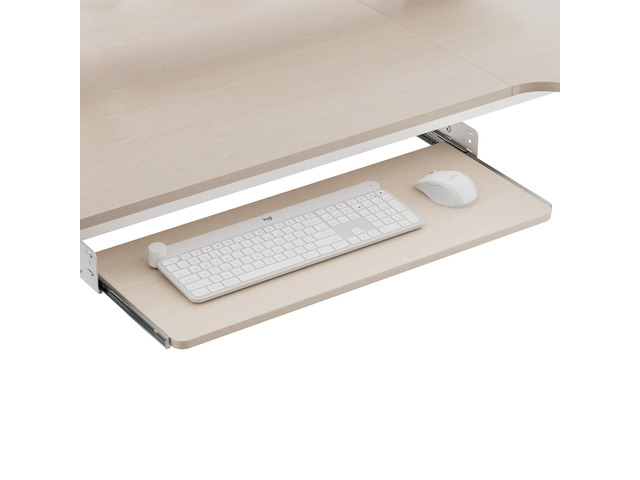 Adjustable Keyboard Tray Under Desk, 28x11 Inch Large Slide Out Keyboard & Mouse Platform Tray, Wooden Pull Out Computer Keyboard Drawer for Typing...