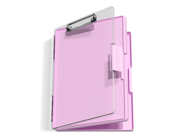 Clipboard with Storage, Pink 8.5 x 11 Clip Board, Dual Compartmen Folder Nursing Side Opening, Heavy Duty Organization Box, Smooth Writing for...