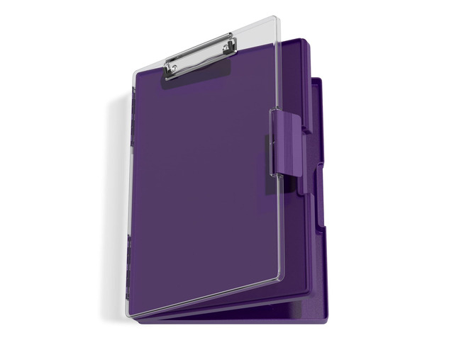 Clipboard with Storage, Purple 8.5 x 11 Clip Board, Dual Compartmen Folder Nursing Side Opening, Heavy Duty Organization Box, Smooth Writing for...