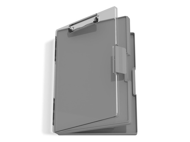 Clipboard with Storage, Grey 8.5 x 11 Clip Board, Dual Compartmen Folder Nursing Side Opening, Heavy Duty Organization Box, Smooth Writing for...