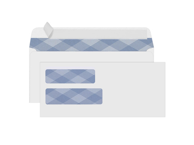 500 Pack #10 Double Window Self-Seal Envelopes, Security Tinted Size 4 1/8 X 9 1/2 Inch, For QuickBooks Invoices, Business Statements & Documents,...