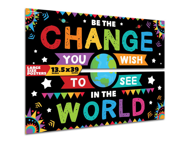 2 Pack 13.5'x39' Motivational Educational Posters & Charts Classroom Banners Educational Teacher Posters for Classroom - Inspirational Decor for...