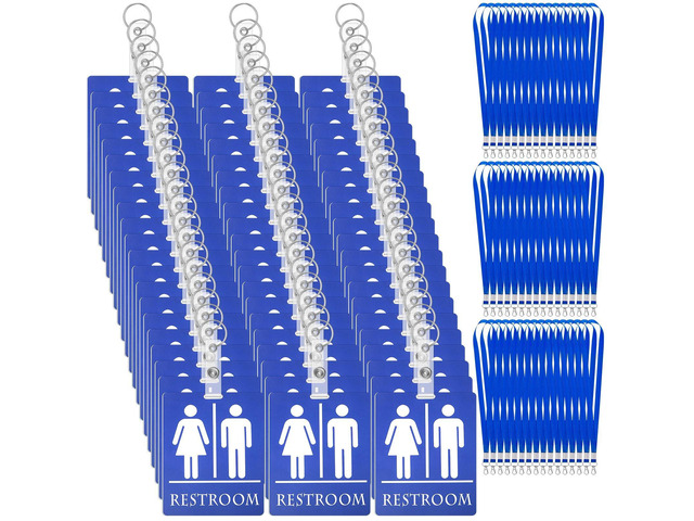 64 Set Bathroom Passes for Classrooms Bulk with Keychain Holder Restroom Passes for Students School Public Place Toilet Use, Bathroom Hall Pass...