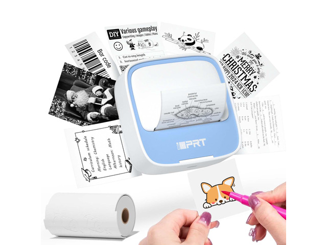 Sticker Printer, Portable Sticker Maker Machine, Mini Inkless Bluetooth Thermal Printer for iPhone & Android, Pocket Printer for Labels, Barcodes,...