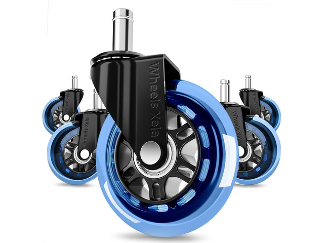 Office Chair Replacement, 3 Inch Caster Rollerblade Desk Chair for Carpet Hardwood Floors, Heavy-Duty Desk Chair Casters, Fits 98% Chair Set of 5