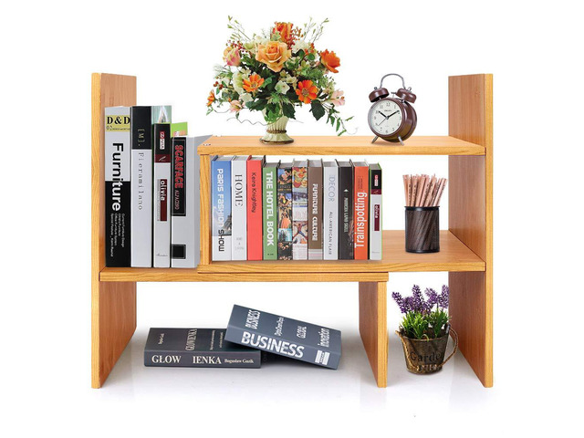 Adjustable Desktop Bookshelf, Desk Organizer Display Shelf Counter Top Bookcase Free Style Display Shelf Rack Office Supplies Storage Shelf Book...