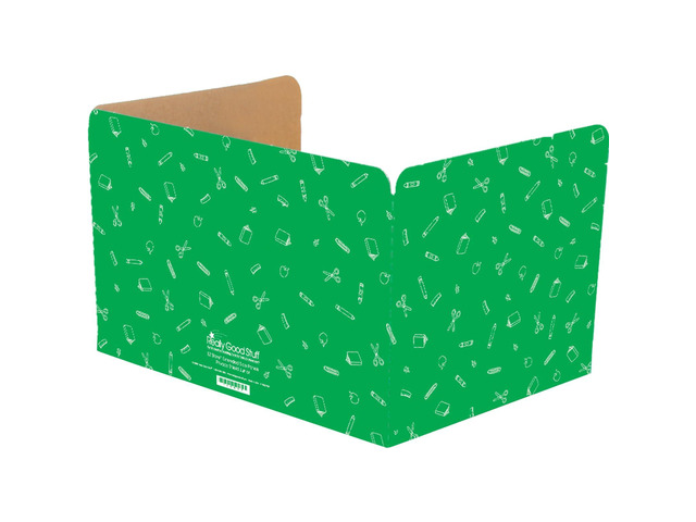 Large Privacy Shields Set of 12, Green, Matte Finish Desk Divider Boards for Students, Testing Folders, Cardboard Panels