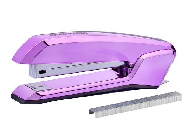 Office Ascend 3 in 1 Stapler, 20 Sheet Capacity, Integrated Remover & Staple Storage, 420 Staples Included, Lightweight, Metallic Purple