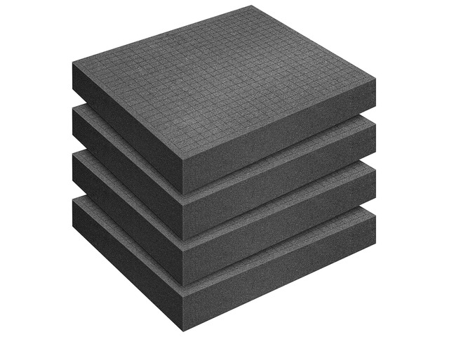 4 Pcs Pick and Pluck Foam- 12 x 12 x 2 Inch Pick Apart Foam Insert- Pluck Pre Cube Sheet Foams with Bottom Use for Board Game Box Cases Storage Drawer