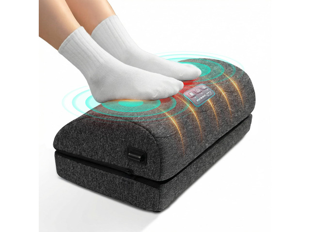 Heated Footrest Under Desk with Vibration, Adjustable Foot Stool 3 Heat Levels, 3 Vibration Intensities, 2 Adjustable Heights, Lightweight Design,...