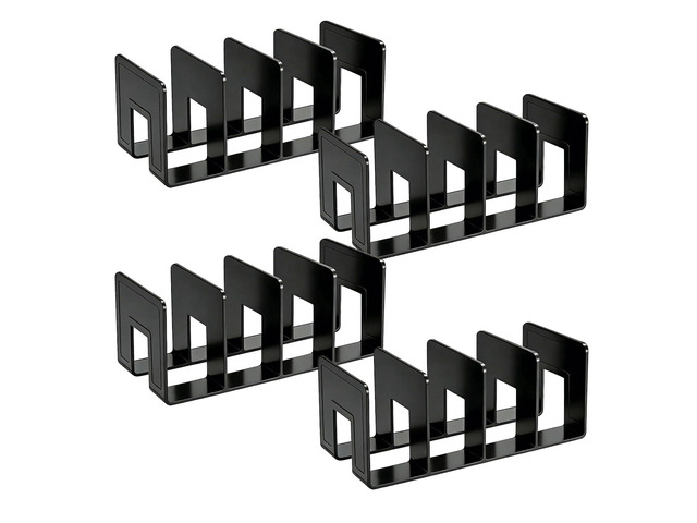 Acrylic File Holder, Black File Sorter Desk File Organizer, Sturdy Desktop File Folder Organizer Rack for Envelopes Mail Letter Paper Notebook...