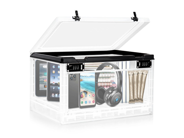 Large Lock Box for Personal Items, 24 Litre Combination Lockable Storage Box for Office Locker/School/Medicine/Snacks/Phone Jail/Electronic/Home