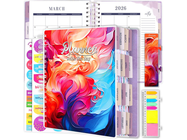 Planner 2026-2027, 18 Months Large Daily Weekly Monthly Organizer July 2026 - Dec 2027, 8.5x9.8', Calendar with Page Tabs, Separator, Pocket...