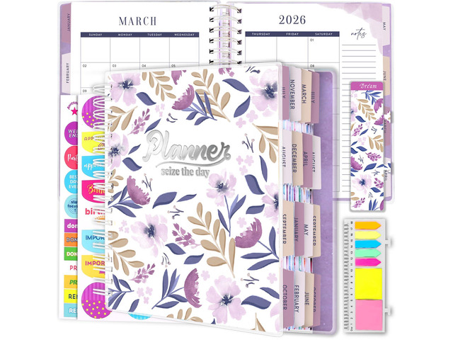 Planner 2026-2027, 18 Months Large Daily Weekly Monthly Organizer July 2026 - Dec 2027, 8.5x9.8', Calendar with Page Tabs, Separator, Pocket...