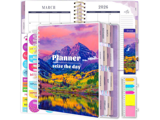 Planner 2026-2027, 18 Months Large Daily Weekly Monthly Organizer July 2026 - Dec 2027, 8.5x9.8', Calendar with Page Tabs, Separator, Pocket...