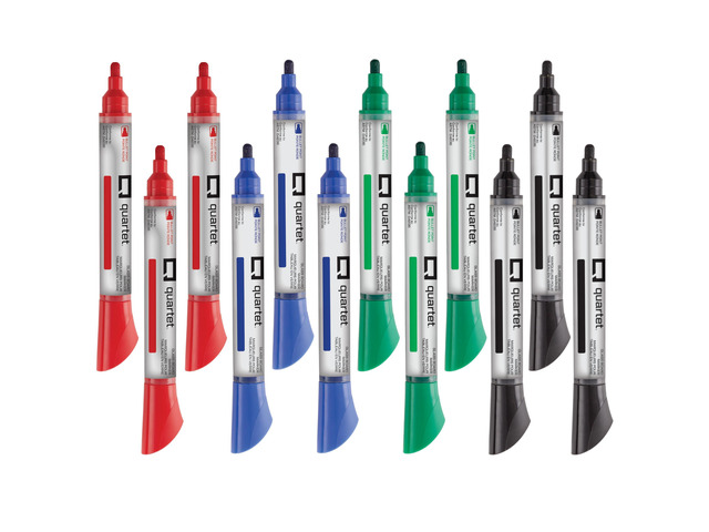 Glass Board Dry Erase Markers, Premium Whiteboard Markers, Bullet Tip, Assorted Colors, 12 Pack (79554)