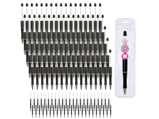 420 Pieces DIY Beadable Pen Bulk Kit 140 PCS Ballpoint Pen with Refills & Bags Perfect for Beads Pens Supplies, Beaded Pens for DIY Crafting ...