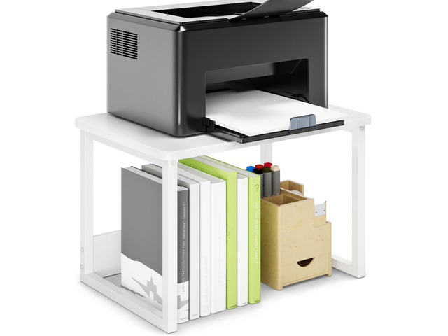 Printer Stand for Desk, Desktop Shelf Printer Riser for Home Office Desktop Printer Stand, 17.1'x12.4', Printer Shelf, Small Printer Table for Fax...