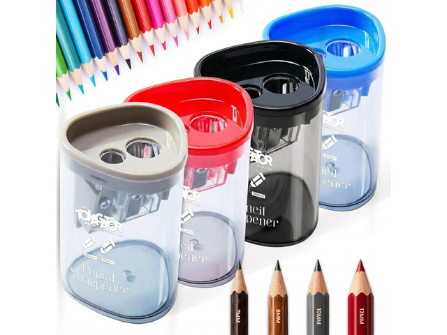 Manual Pencil Sharpener 4Pcs, Dual Hole, Premium Handheld Sharpener Dual Hole, Standard & Large Pencils, Handheld Design, Kids & Adults, Artists,...