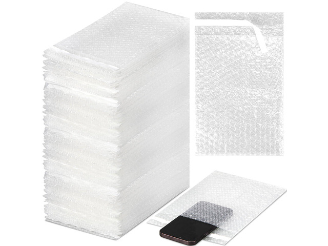 Bubble Bags Double Bubble Pouches, 6 x 8.5 Inch, 200 Pcs Clear Protective Pouches, Thickening Shockproof Design, Self Seal Cushion Wrap for Packing...