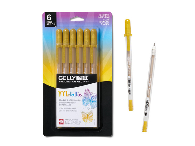 Metallic Gelly Roll Pens, 6 Pack, Gold (57383)