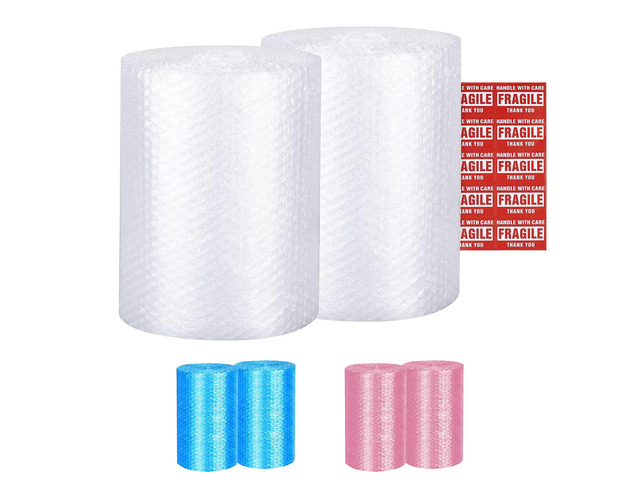 Clear Bubble Cushioning Rolls 72 FT, 12 inch width Perforated every 12 20 bonus Fragile Stickers