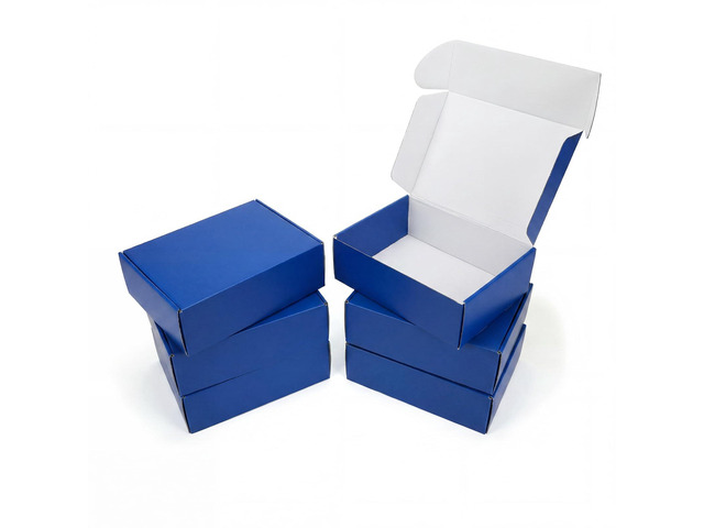 12x9x4 in Cardboard Shipping Boxes Set of 6, Gift Box Royal Blue Bright Color, Glossy Cardboard, Easy Fold, Shape Well, Self locking, Gift Wrap,...