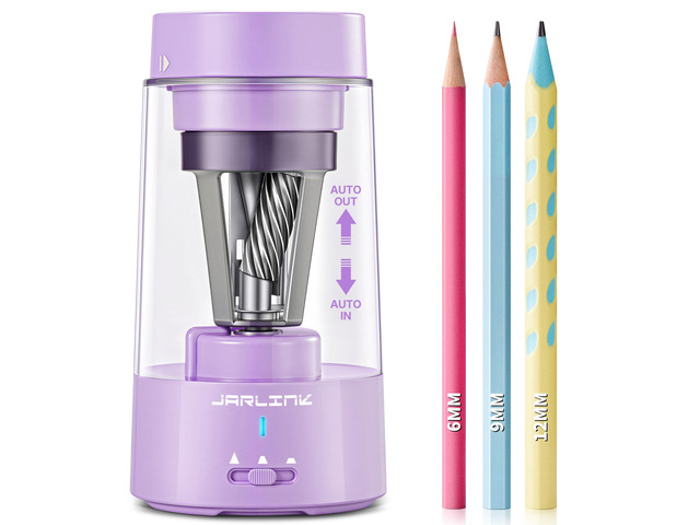 Fully Automatic Rechargeable Electric Pencil Sharpener 3 Adjustable Sharpness Modes, Compatible with 6-12mm Pencils, Hands-Free Operation for Home,...