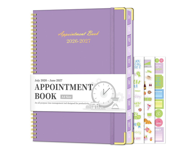 Appointment Book 2026-2027, 30-Minute Interval Hourly Planner, 8.5'×11' July 2026 - June 2027, Weekly & Monthly Appointment Planner, Daily Academic...