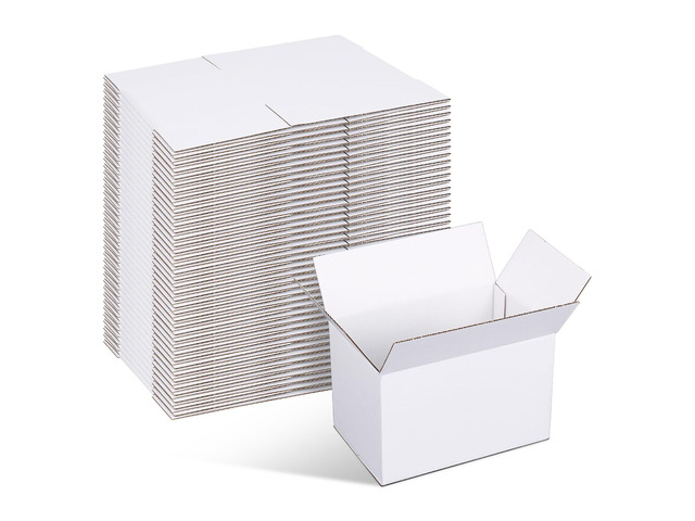 40 Pack 6x4x4 in Small Shipping Boxes, All White Packaging Box Easy Fold, Tape Simply, Shape Well, Single Corrugated, DIY Cardboard, Candle, Card,...