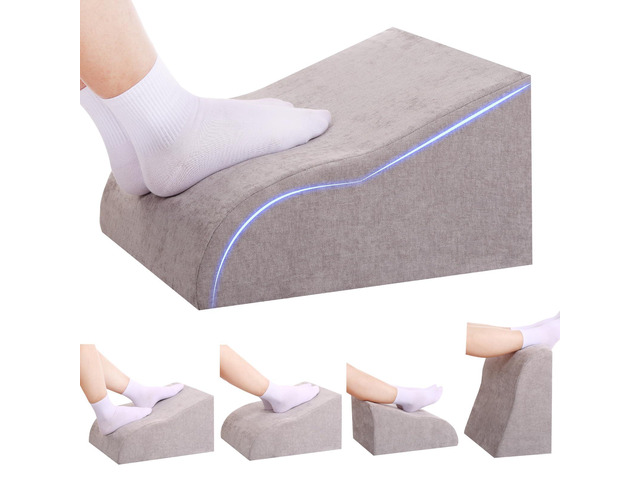 Foot Rest for Under Desk at Work, Ergonomic Under Desk Footrest with Washable Cover for Office, Home & Gaming Leg Elevation Pillow Light Gray