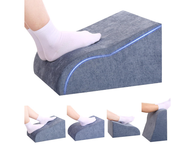 Foot Rest for Under Desk at Work, Ergonomic Under Desk Footrest with Washable Cover for Office, Home & Gaming Leg Elevation Pillow Blue