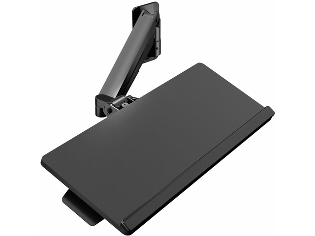 Black Pneumatic Arm 24 x 10 in Keyboard Tray Wall Mount, MOUNT-KB26C Sit-Stand Computer Keyboard & Mouse Tray, Counterbalance Height Adjustable...