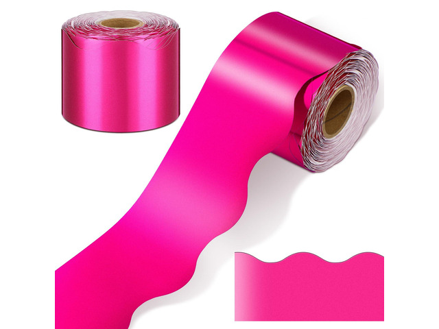 65.6 Ft Scalloped Bulletin Board Borders Decor,Hot Pink Scalloped Trim for Classroom Displays, Learning Spaces, Decorative Strips, Ideal for...