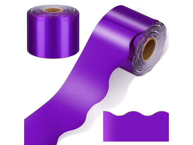 65.6 Ft Scalloped Bulletin Board Borders Decor,Purple Scalloped Trim for Classroom Displays, Learning Spaces, Decorative Strips, Ideal for...