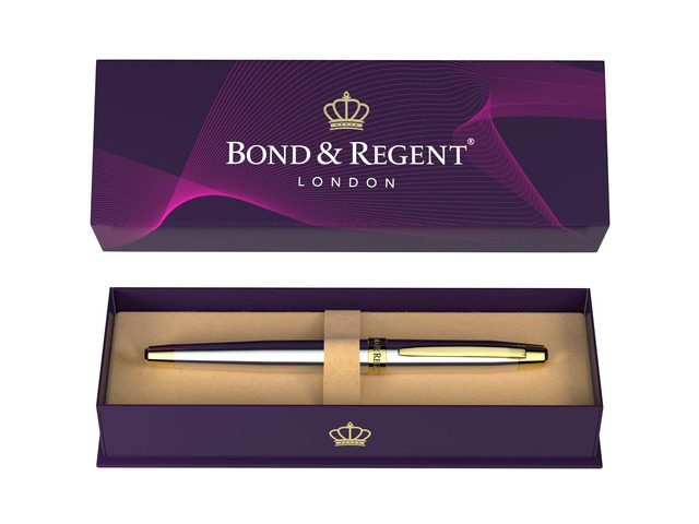 24 Karat Gold Luxury Rollerball Pen - Fancy Executive Professional Writing Gift Set for Men & Women, Nice Pens, Silver Chrome