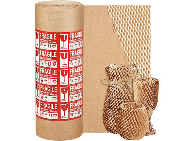 Honeycomb Packing Paper, 15' x 328' Bubble Wrap Roll for Packing Eco-Friendly Honeycomb Packing Paper, Durable Cushioning For Shipping & Moving, W/...