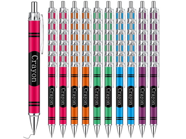 50 Pcs Teacher Pens Back to School Gifts Bulk Crayon Party Favors First Day of School Gift for Teacher Student Welcome Back to Classroom Preschool...