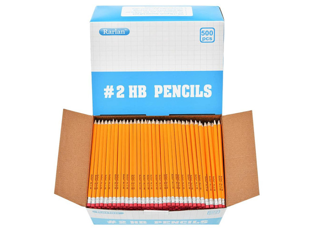 Wood-Cased #2 HB Pencils, Pre-sharpened, 500 Count Bulk Pack Classroom Pencils with Erasers for School and Teacher Supplies, Writing, Drawing and...