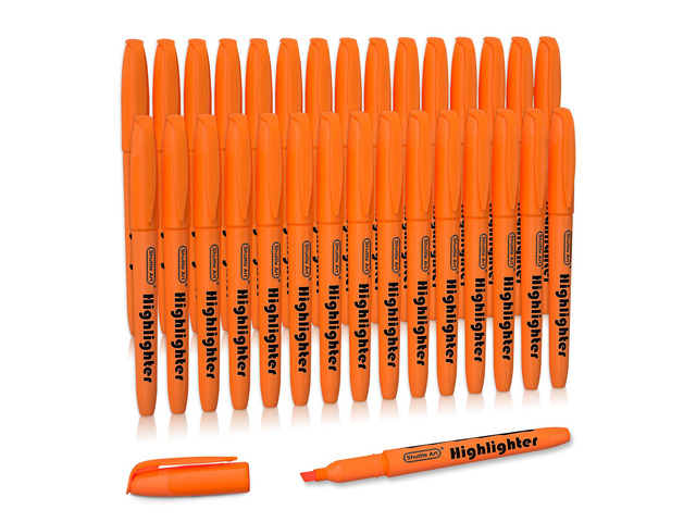 Orange Highlighters, 30 Pack Highlighters Bright Colors, Chisel Tip Dry-Quickly Non-Toxic Highlighter markers for Adults Teachers Students...