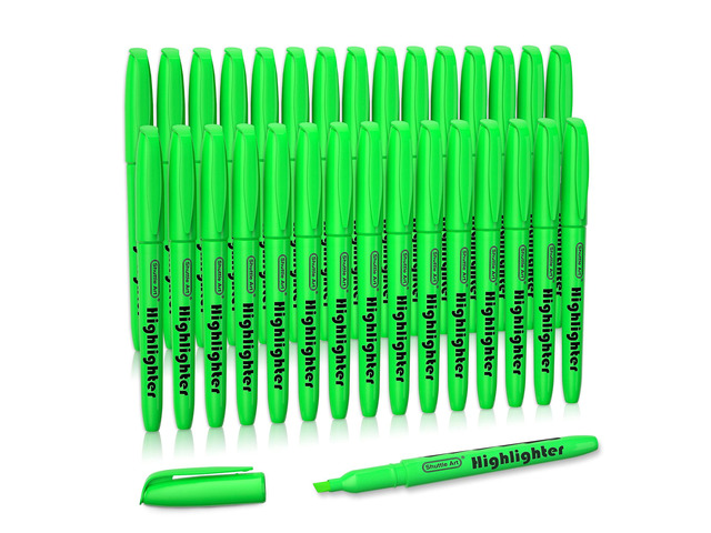 Highlighters, 30 Pack Green Highlighter Pens Bright Colors, Chisel Tip Dry-Quickly Non-Toxic Highlighter Markers for Adults Teachers Students...