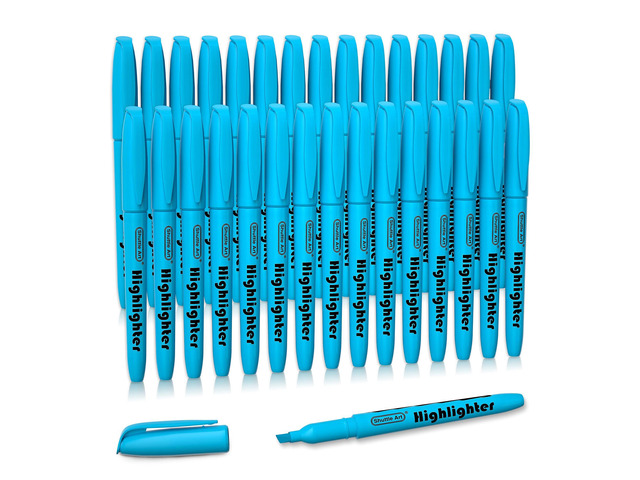Highlighters, 30 Pack Blue HighlighterPens Bright Colors, Chisel Tip Dry-Quickly Non-Toxic Highlighter Markers for Adults Teachers Students...