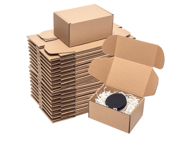 Shipping Boxes 6x4x3' 60 Pack Brown Corrugated Cardboard Box Mailer Kraft Small Literature Mailer Packaging Supplies, Mailing Boxes for Small Business