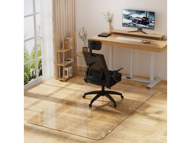 Clear Office Chair Mat for Hard Floors, Plastic Floor Protector for Chairs 36 x 48 Inch Transparent Under Desk Mat for Rolling Desk & Computer...