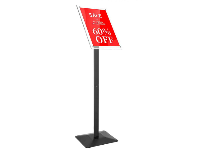 Heavy Duty Pedestal Sign holder floor Stand,sign stand poster stand,Acrylic Frame Standing Floor for 11 x 17 inch,Black (black, acrylic frame...