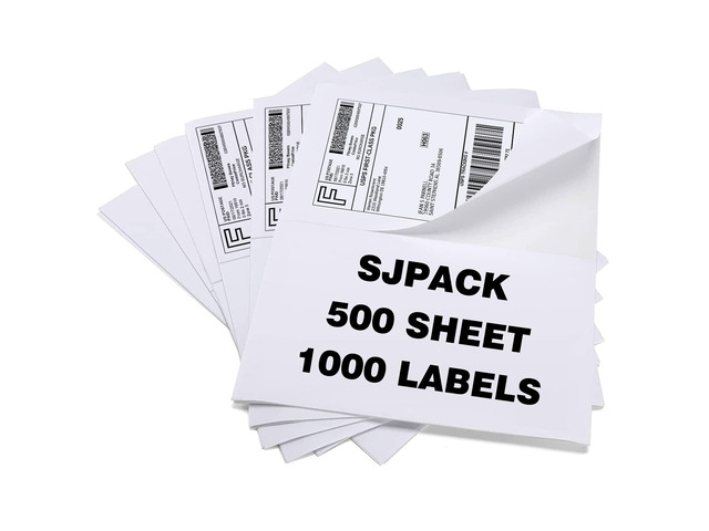 1000 Half Sheet Self Adhesive Shipping Labels, 8.5' x 5.5' Address Labels for Laser & Inkjet Printers(1000 labels-500 Sheet)
